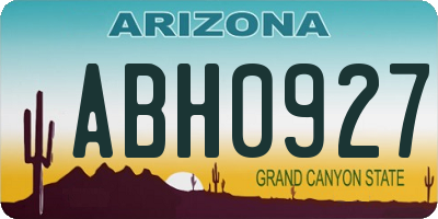 AZ license plate ABH0927