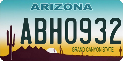 AZ license plate ABH0932