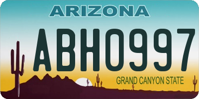AZ license plate ABH0997