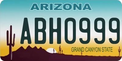 AZ license plate ABH0999