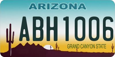 AZ license plate ABH1006