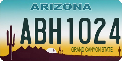 AZ license plate ABH1024