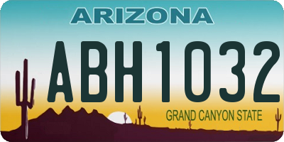 AZ license plate ABH1032