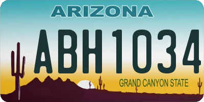 AZ license plate ABH1034