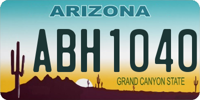 AZ license plate ABH1040