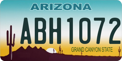AZ license plate ABH1072