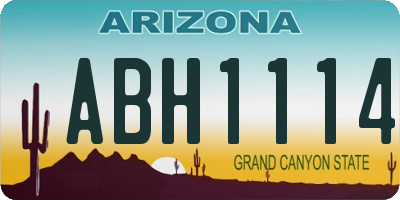 AZ license plate ABH1114