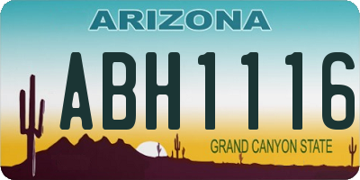 AZ license plate ABH1116