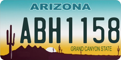 AZ license plate ABH1158