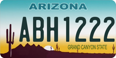 AZ license plate ABH1222