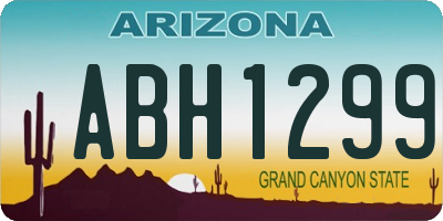 AZ license plate ABH1299