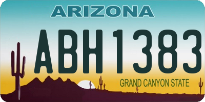 AZ license plate ABH1383