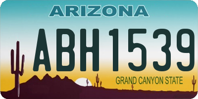 AZ license plate ABH1539