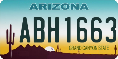 AZ license plate ABH1663