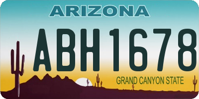 AZ license plate ABH1678