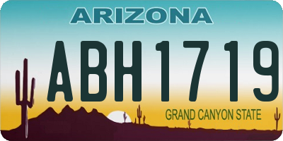 AZ license plate ABH1719
