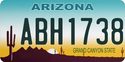 AZ license plate ABH1738