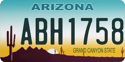 AZ license plate ABH1758