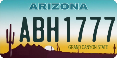 AZ license plate ABH1777