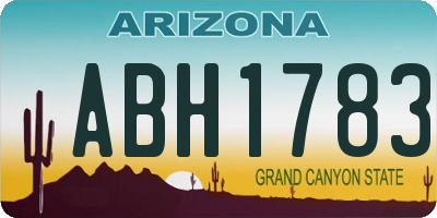 AZ license plate ABH1783