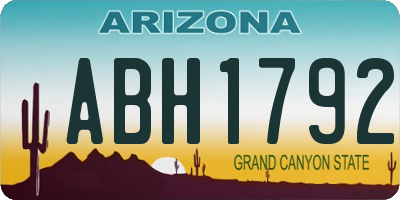 AZ license plate ABH1792