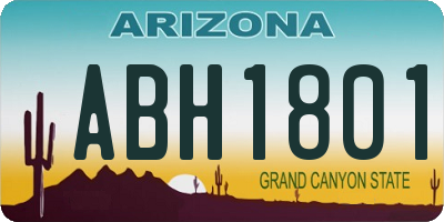 AZ license plate ABH1801