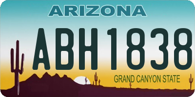 AZ license plate ABH1838