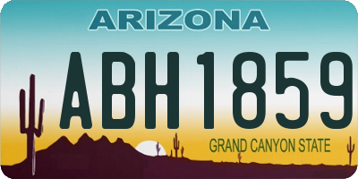 AZ license plate ABH1859