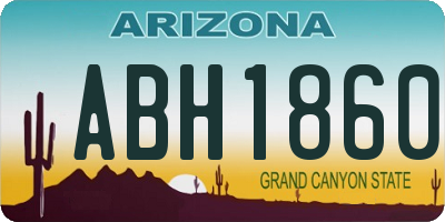AZ license plate ABH1860