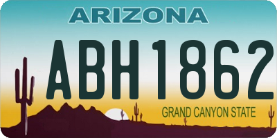 AZ license plate ABH1862