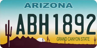 AZ license plate ABH1892