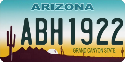 AZ license plate ABH1922