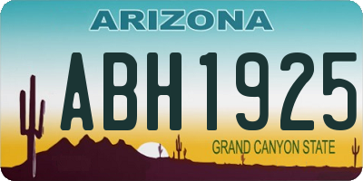 AZ license plate ABH1925