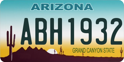 AZ license plate ABH1932