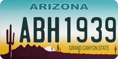 AZ license plate ABH1939