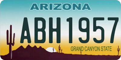 AZ license plate ABH1957