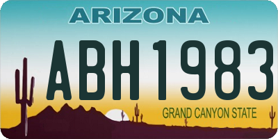 AZ license plate ABH1983