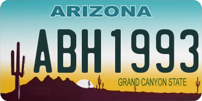 AZ license plate ABH1993