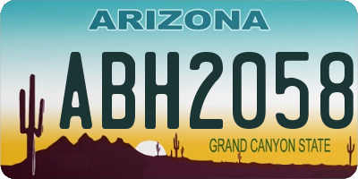 AZ license plate ABH2058