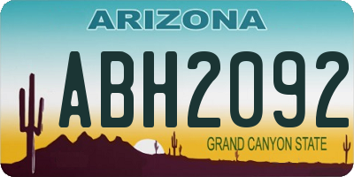AZ license plate ABH2092
