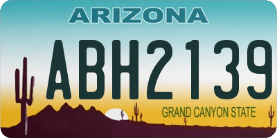 AZ license plate ABH2139