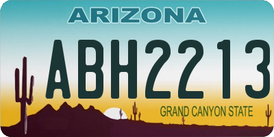 AZ license plate ABH2213
