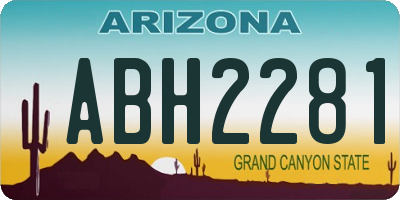 AZ license plate ABH2281