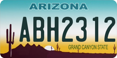 AZ license plate ABH2312