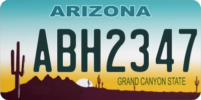 AZ license plate ABH2347