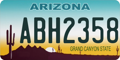 AZ license plate ABH2358