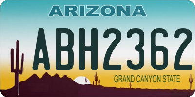 AZ license plate ABH2362