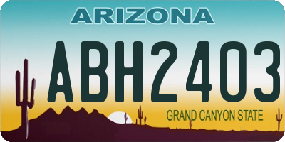 AZ license plate ABH2403