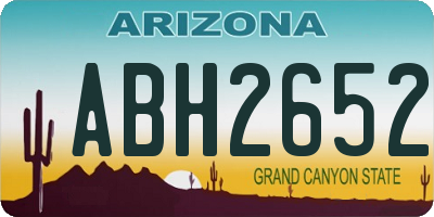 AZ license plate ABH2652