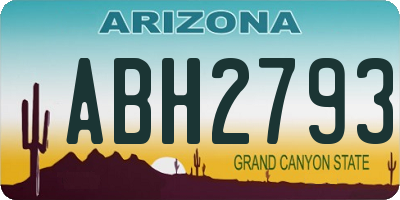 AZ license plate ABH2793